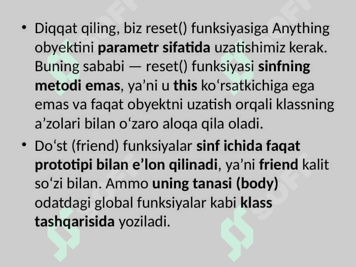 Do'st funksiya va do'st sinflar 4