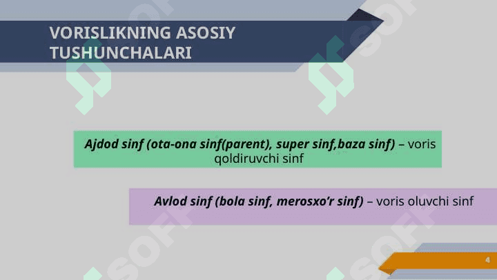 Sinflarda vorislik prinsipi 4