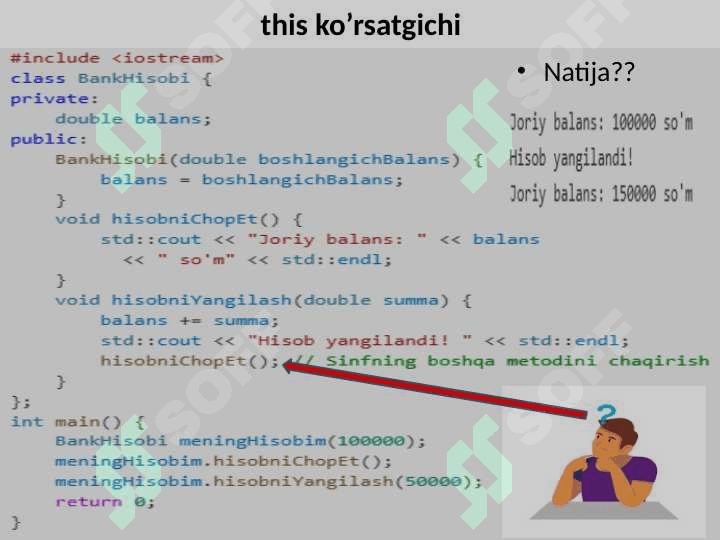 Sinf elementlariga ko'rsatgich. This ko'rsatgichi. 4