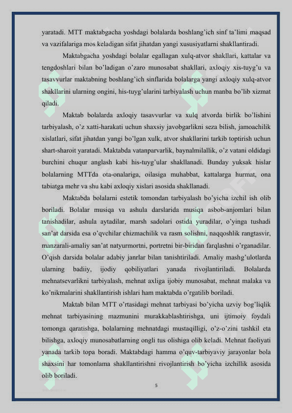 Maktabgacha ta'lim tashkilotining maktab bilan aloqa shakillari 5