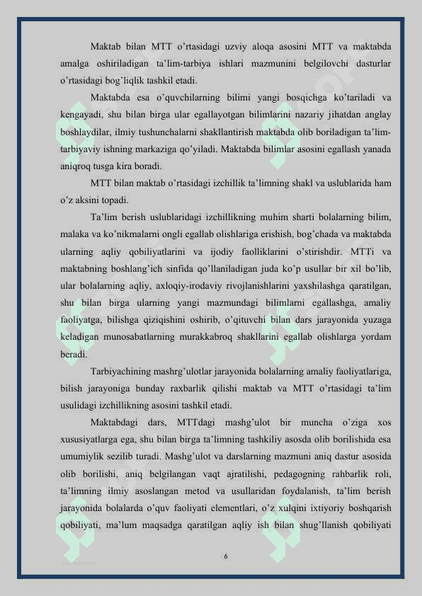 Maktabgacha ta'lim tashkilotining maktab bilan aloqa shakillari 6