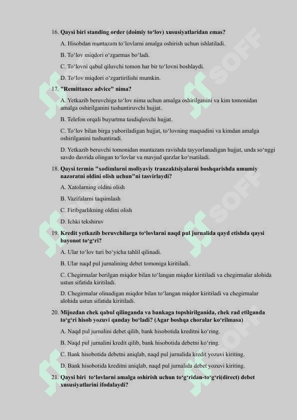 NAQD PUL MUOMALASI TEST 4