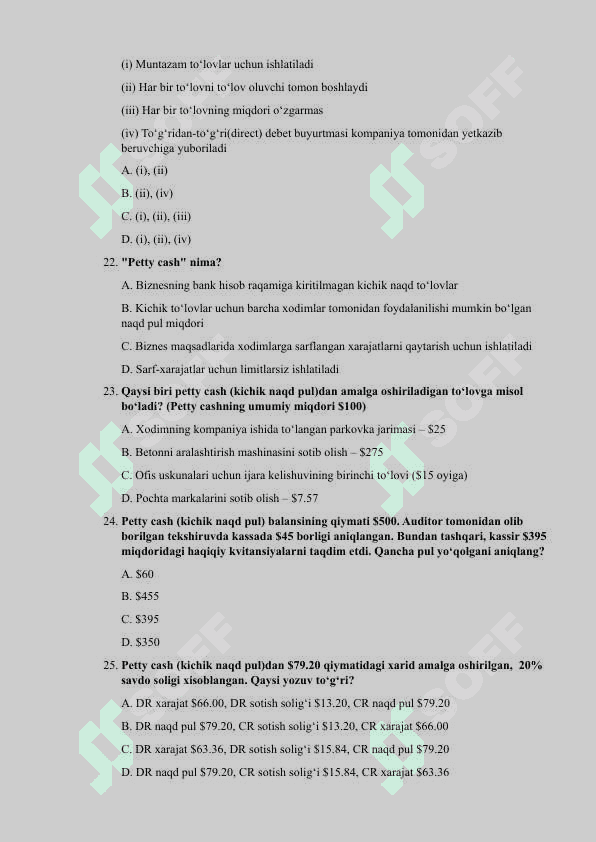 NAQD PUL MUOMALASI TEST 5