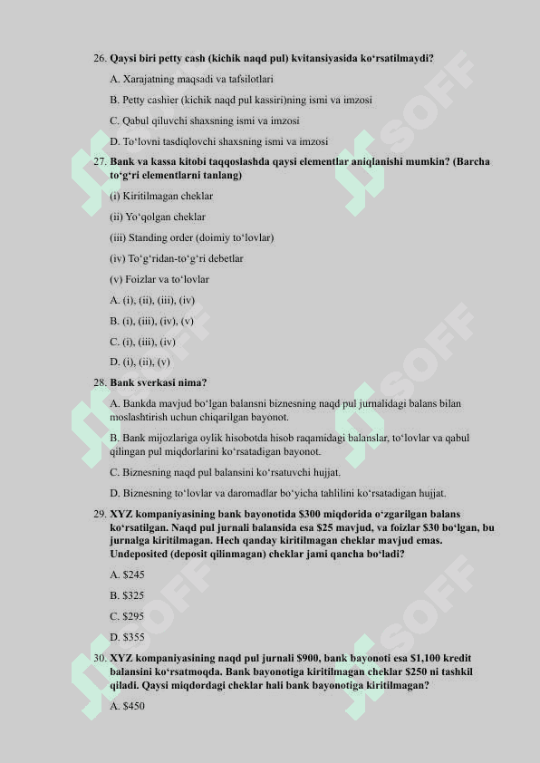 NAQD PUL MUOMALASI TEST 6