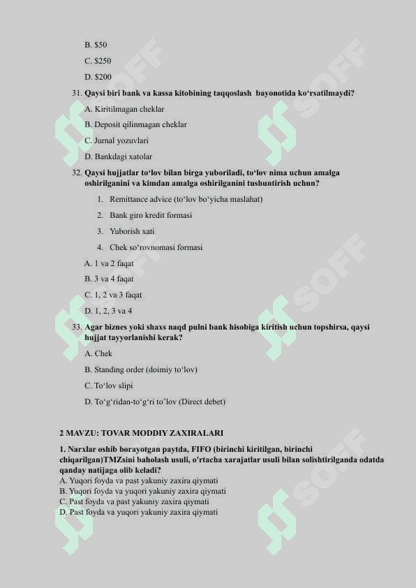 NAQD PUL MUOMALASI TEST 7