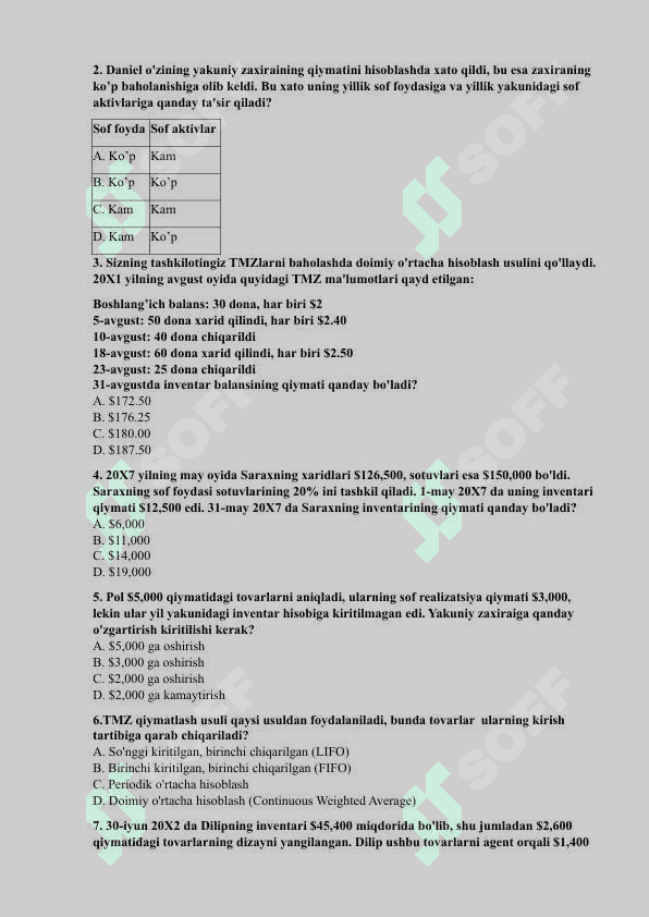 NAQD PUL MUOMALASI TEST 8