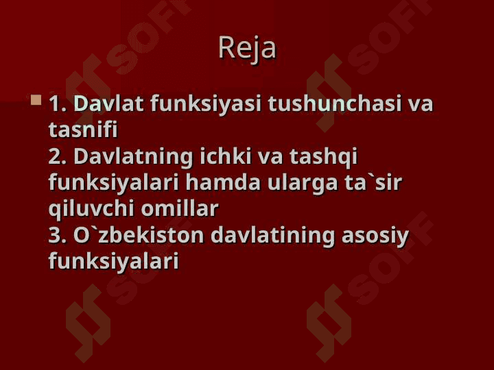 DAVLATNING FUNKSIYALARI , MAZMUNI-MOHIYATI. 2
