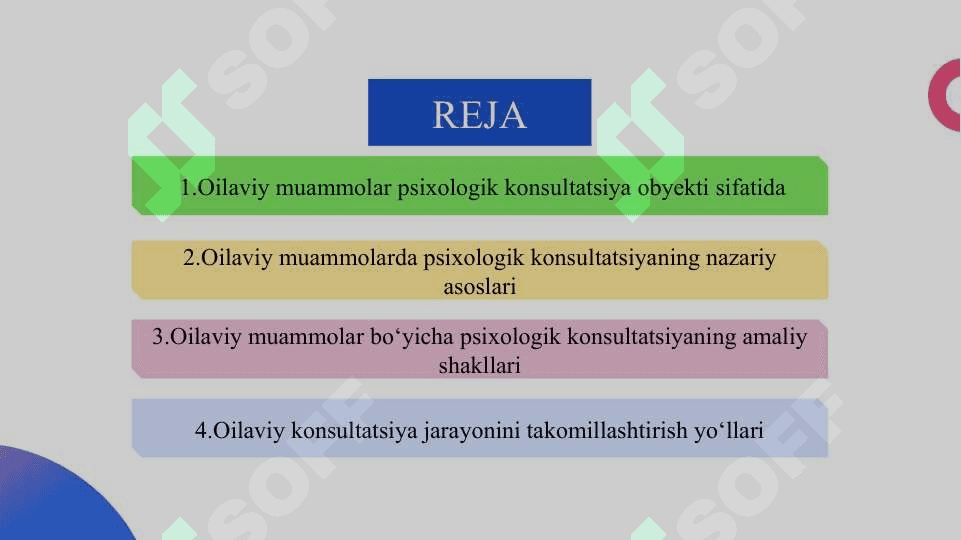 Oilaviy muammolar yuzasidan psixologik konsultatsiyaning amaliy jihatlari slayd 2