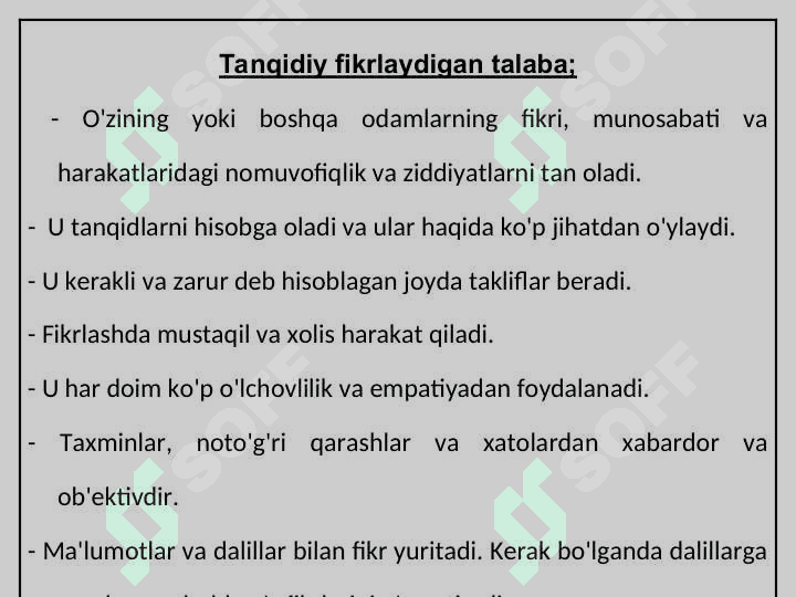 Tadqiqotda tanqidiy fikrlash mahoratini oshirish 8