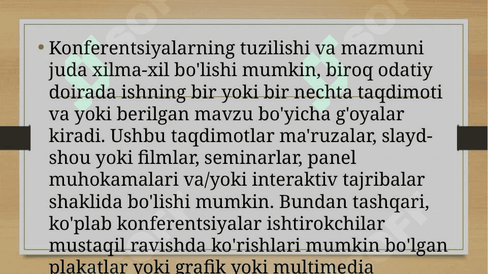 Konferensiyalar va ularni tashkil etish xususiyatlari 6