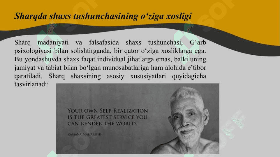 Sharq psixologiyasida shaxs muammosi. 6