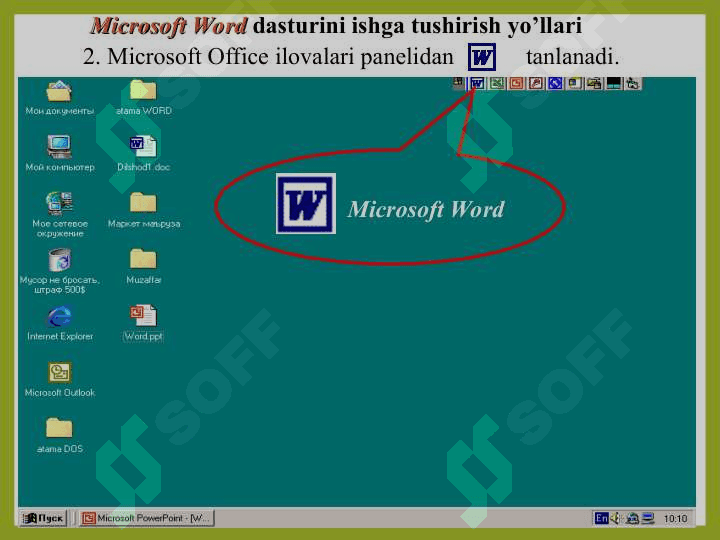 Microsoft Word matn protsessori. Matnli hujjatlar bilan ishlash texnologiyasi. 5