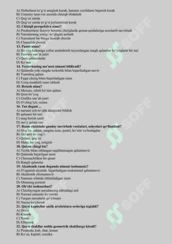 Qalamtasvir , Rangtasvir , Chizmachilik, Grafik tasvirlash asoslari 2