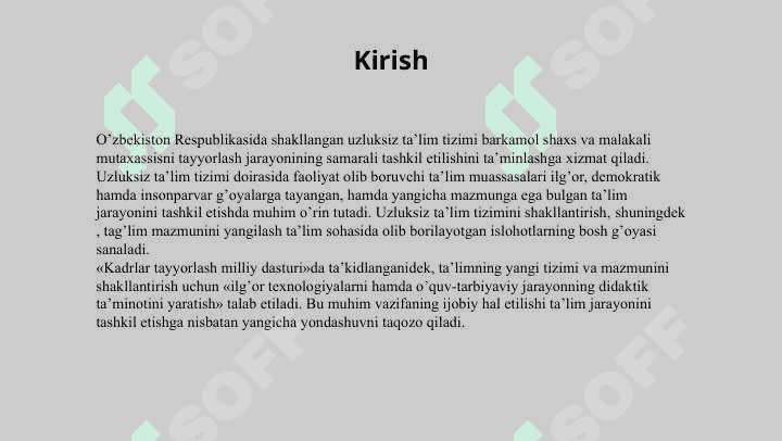 KO'P XONALI SONLARNI RAQAMLASHGA O'RGATISH METODIKASI. kurs ishi 2