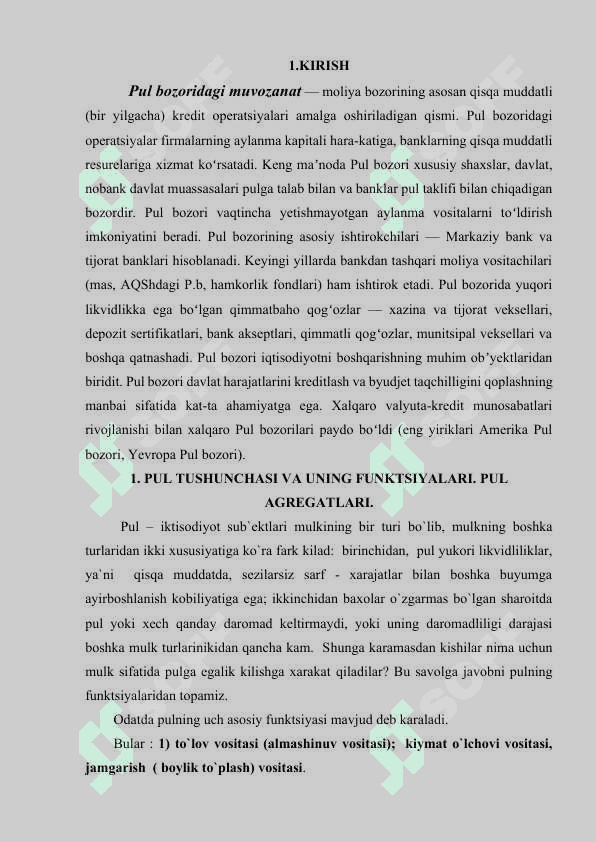 Pul bozorida muozanati.Pul taklifi 3
