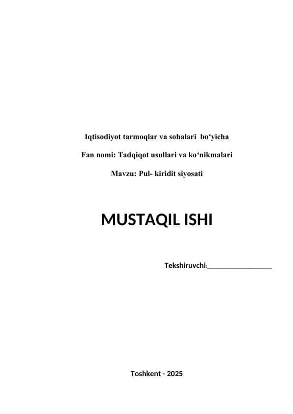 Pul bozorida muozanati.Pul taklifiPul bozorida muozanati.Pul taklifiPul bozorida muozanati.Pul taklifi