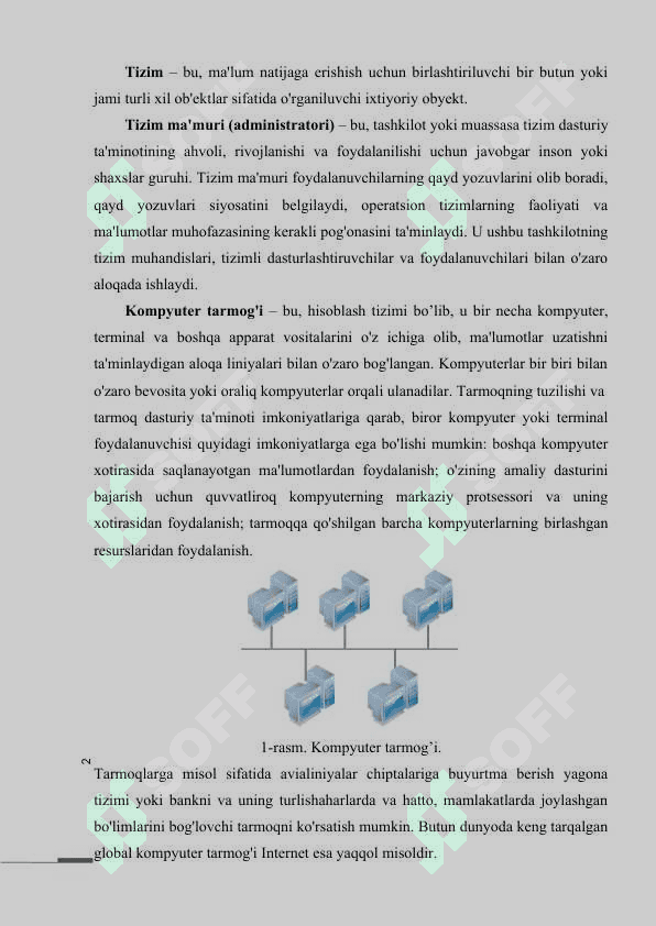 TIZIM ADMINISTRATOR HAQIDA DASTLABKI TUSHUNCHALAR.  TCP-IPNI SOZLASH, TARMOQ PROTOKOLLARI 2