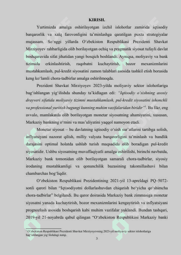 Monetar siyosat va pul-kredet tizimi; markaziy bankning roli 3