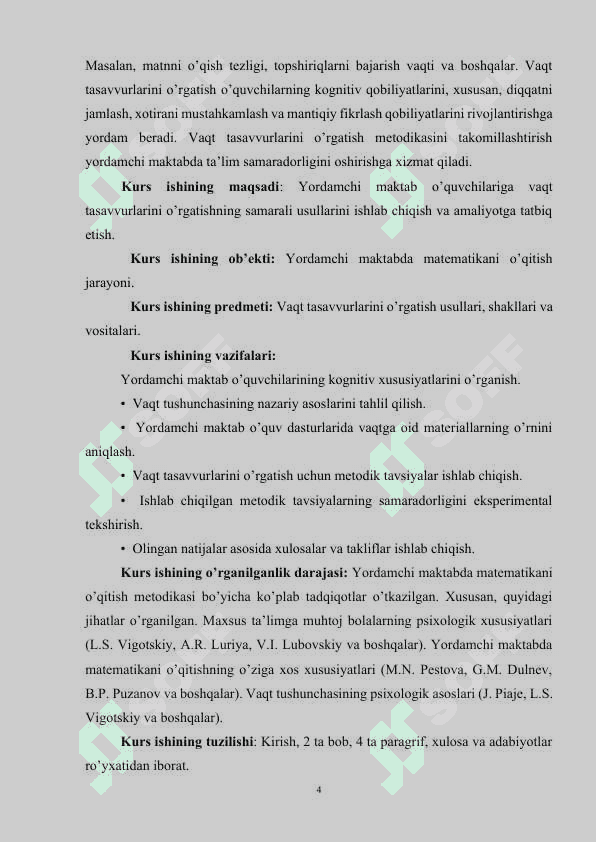 Yordamchi maktabda vaqt tasavvurlarini o’rgatish metodikasi 4