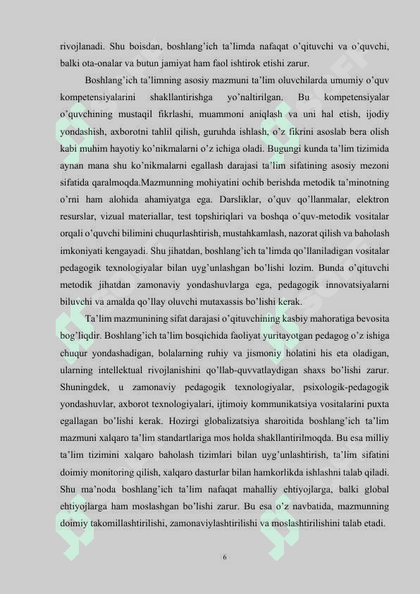 Boshlang’ich ta’lim jarayoni mohiyati 6