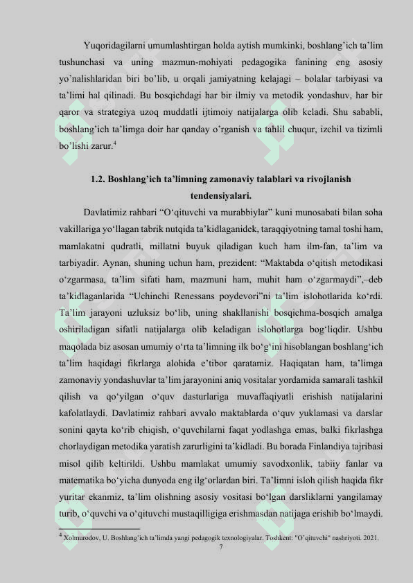 Boshlang’ich ta’lim jarayoni mohiyati 7