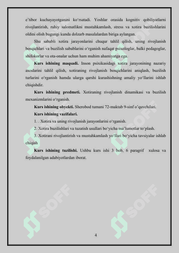 XOTIRANING RIVOJLANISHI VA BUZILISHI 4