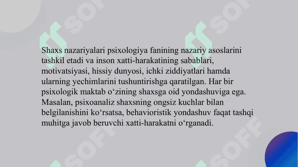 Shaxs nazariyalarida psixologik konsultatsiya slayd 7