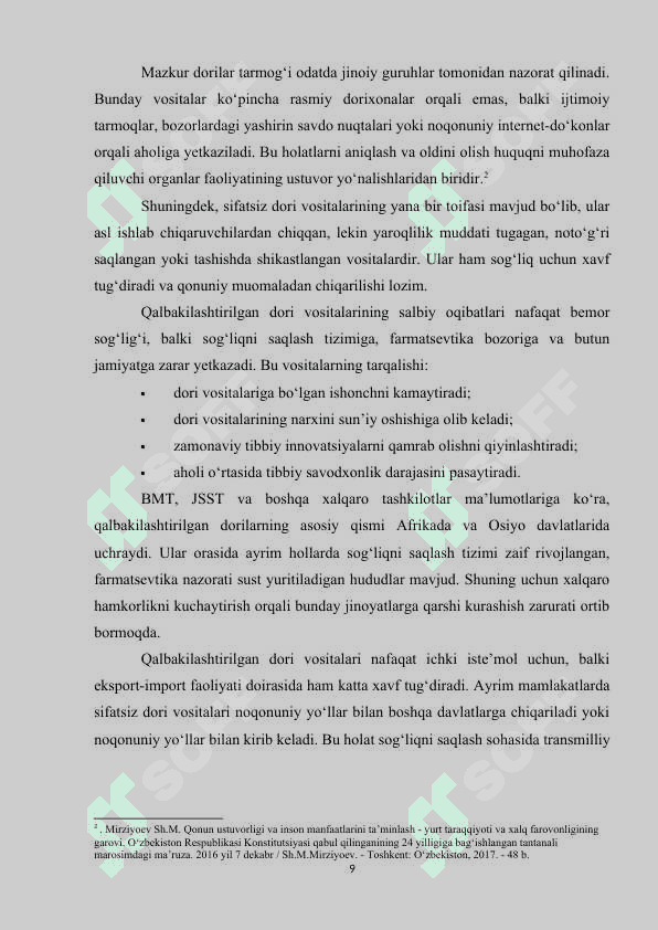 SIFATSIZ VA QALBAKILASHTIRILGAN DORI VOSITALARI BILAN BOG‘LIQ JINOYATLAR 8
