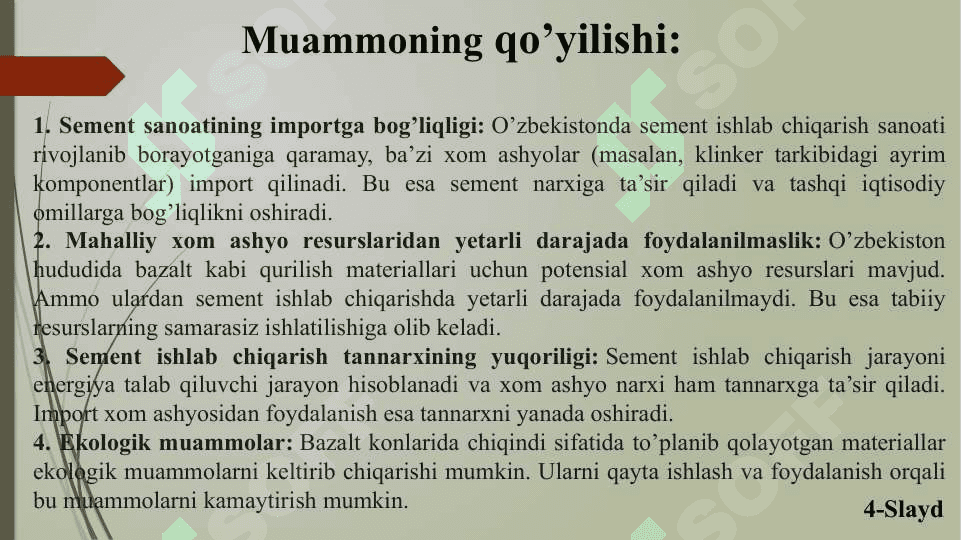 Bitiruv malakaviy ishi T A Q D I M O T I 4