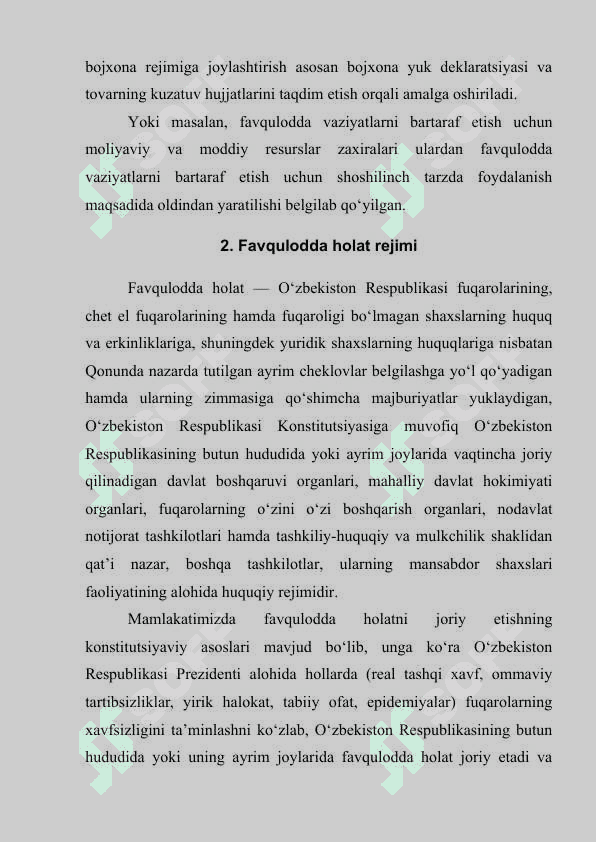 MA’MURIY REJIMLAR. RUXSAT BERISH TIZIMI 4