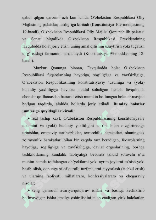MA’MURIY REJIMLAR. RUXSAT BERISH TIZIMI 5