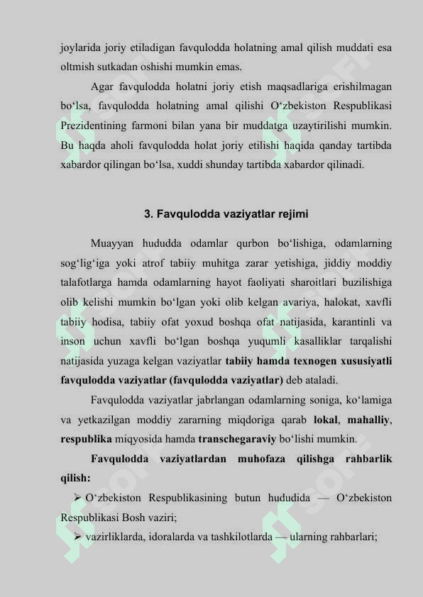 MA’MURIY REJIMLAR. RUXSAT BERISH TIZIMI 7