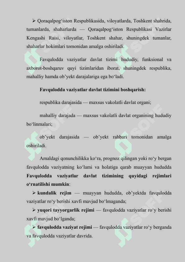 MA’MURIY REJIMLAR. RUXSAT BERISH TIZIMI 8