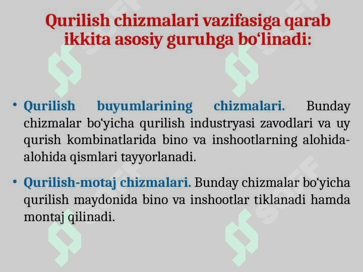Qurilish chizmachiligi. Bino konstruksiyasi va elementlari 4