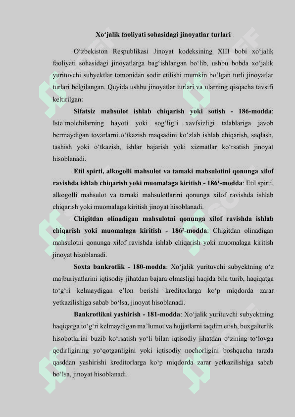 Xoʻjalik faoliyati sohasidagi jinoyatlar 3