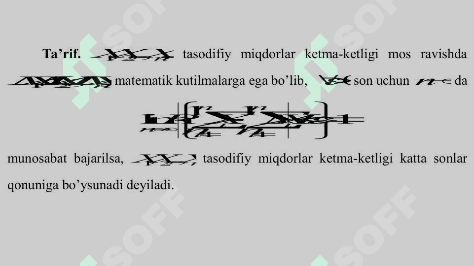 Katta sonlar qonuni va markaziy limit teoremasi 4