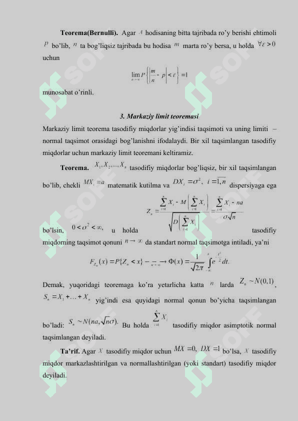 Katta sonlar qonuni va markaziy limit teoremasi 4