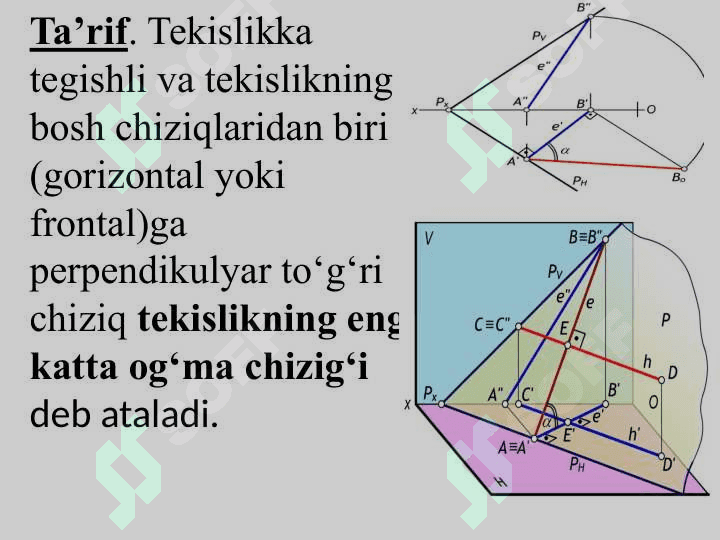 To’gri chiziqning piroeksiyalari va hususiy ko'rinishlari 8