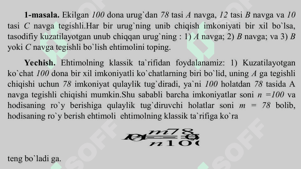 Hodisaning ehtimoli 5