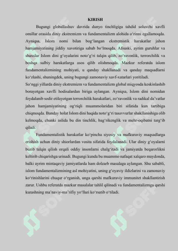 Islom fundamentalizmining maqsadi va mohiyati 2