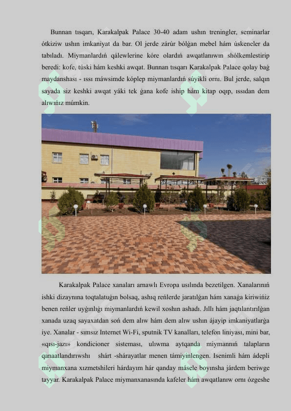 Karakalpak palace hotel praktika esabat 2 6