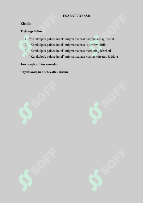 Karakalpak palace hotel praktika esabat 2
