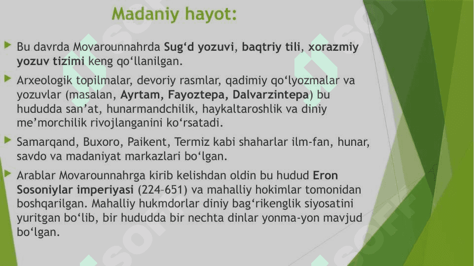 Movarouunahrda islom dinining tarqalishi va madrasa talimi shakllanishining ijtimoiy madaniy hayotga tasiri 6
