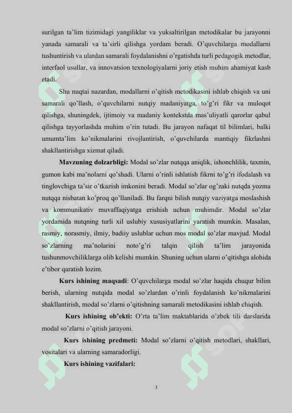 Modal so’zlar ustida ishlash metodikasi 3