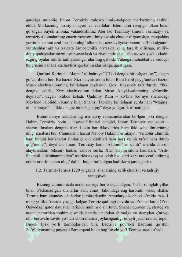 “Termiziy allomalarning pedagogik ta’limotlari” kursining nazariy mashg’ulotlari mazmuni 3