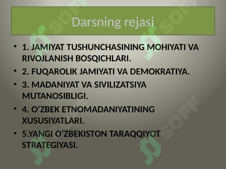 Jamiyat falsafasi. 2