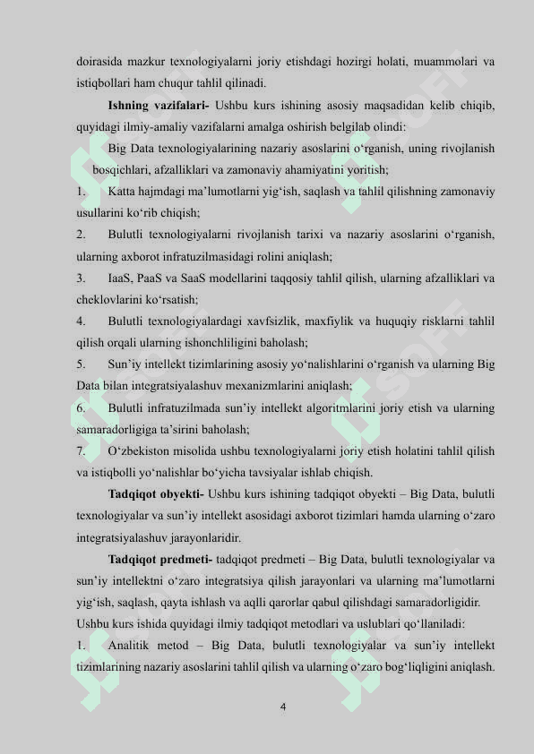 BIG DATA BULUTLI TEXNOLOGIYALAR 4