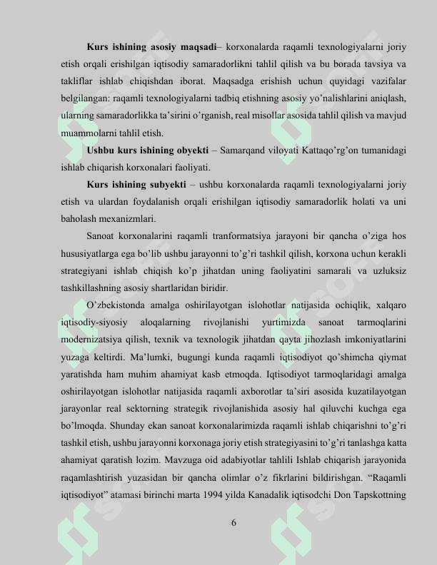 Korxonalarda raqamli texnologiyalarni qo’llashning iqtisodiy samaradorligi 6
