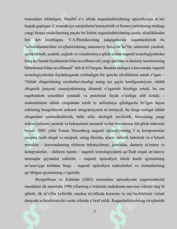 Korxonalarda raqamli texnologiyalarni qo’llashning iqtisodiy samaradorligi 7