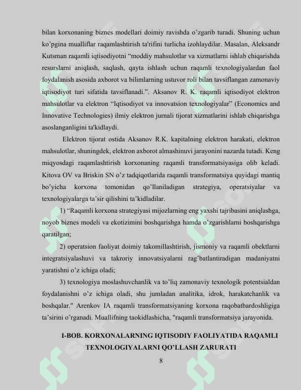 Korxonalarda raqamli texnologiyalarni qo’llashning iqtisodiy samaradorligi 8